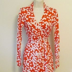 DVF New Jeanne Two Dress Coral sz 0